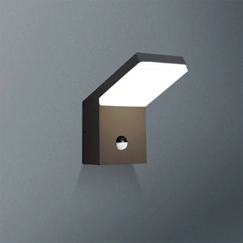 19217 IP54 18W 1800Lm LED cinza/branco/preto apliques exteriores com detectores de movimento